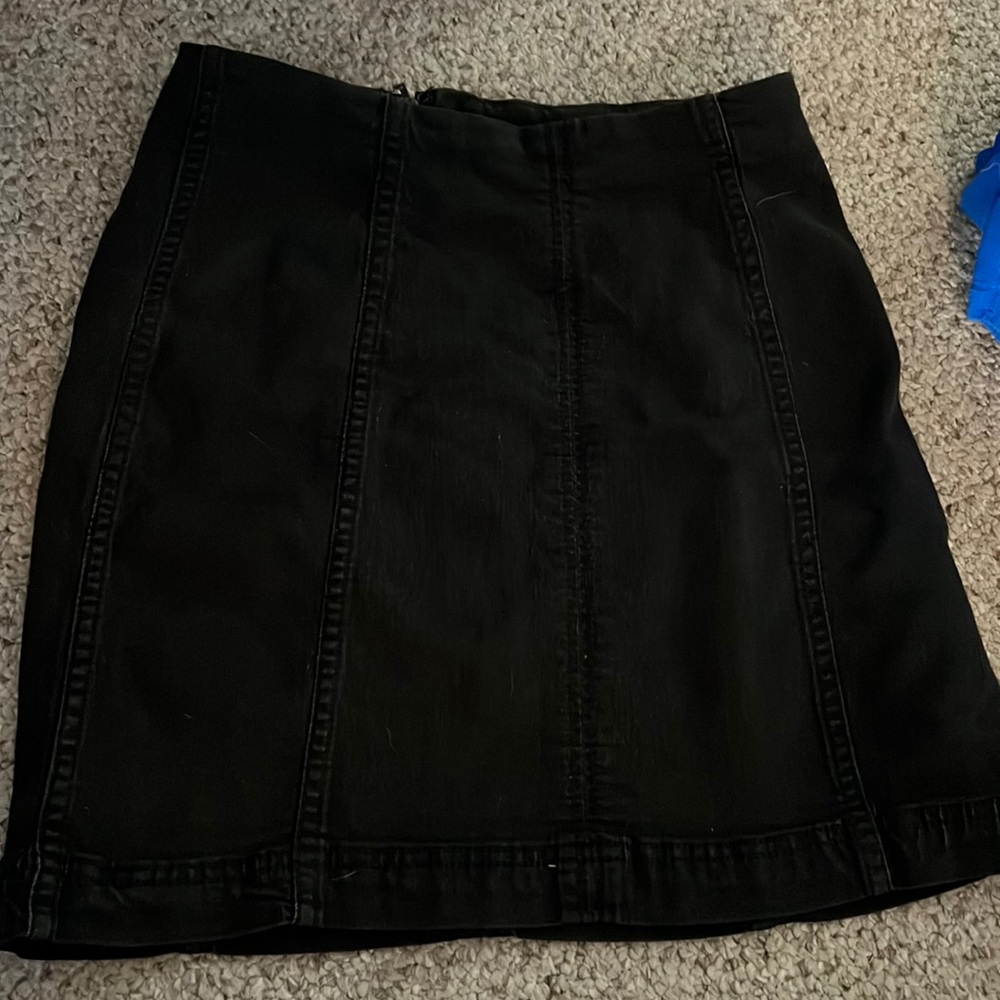 Free people black jean skirt